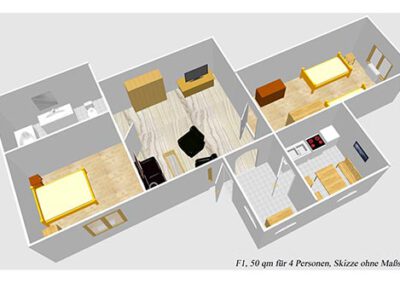 Grundriss der Ferienwohnung F1 Haubarg & Remise St. Peter-Ording