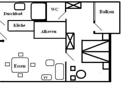 Grundriss der Ferienwohnung F5 im Haubarg & Remise St. Peter-Ording