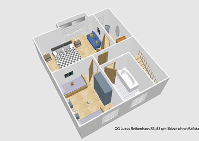 Grundriss der Ferienwohnung R3 in den Ferienwohnungen Haubarg & Remise St. Peter-Ording