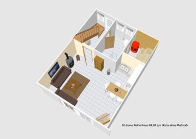 Grundriss der Ferienwohnung R4 in den Ferienwohnungen Haubarg & Remise St. Peter-Ording