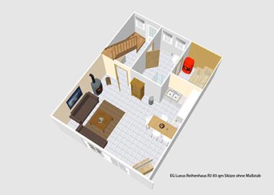 Grundriss der Ferienwohnung R3 in den Ferienwohnungen Haubarg & Remise St. Peter-Ording